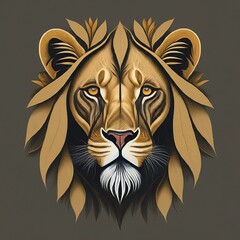 Flat logo of Lion Vector.