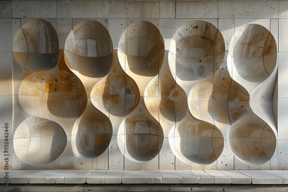 Poster abstract parametric concrete facade. background image. created with generative ai technology