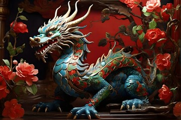 Chinese dragon statue in the lunar new year