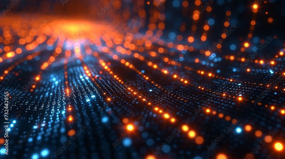 Poster the digital matrix thrives on innovation, where binary codes of ones and zeros fuel a , tech-driven 