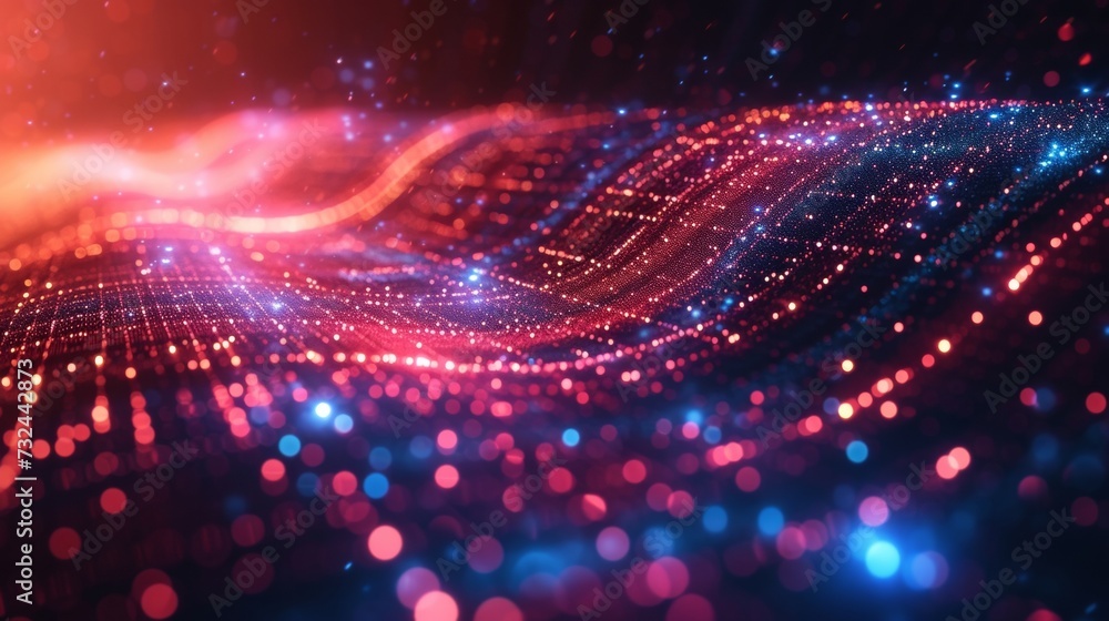 Poster explore the essence of a cyber world where innovation and progress shape a vibrant, interconnected n