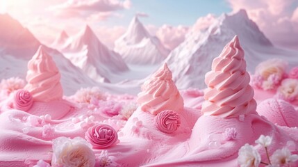 "Embark on a whimsical adventure through Ice Cream Land, where every scoop is a creamy delight and every path is sprinkled with sugary fun."