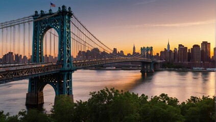 Fototapeta na wymiar _Manhattan_Bridge_from_Brooklyn_to_New_York_C_