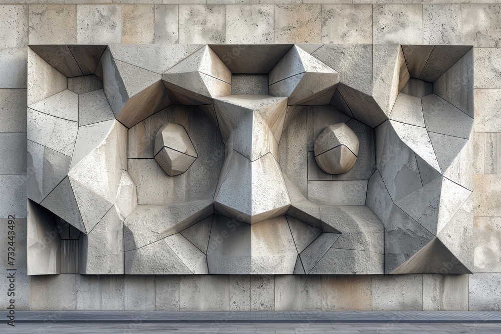 Poster abstract parametric concrete facade. background image. created with generative ai technology