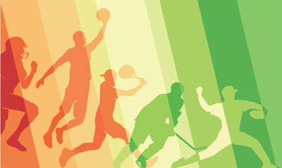 Great editable vector design scene of multi popular american sports background suit for any digital and print graphic resources