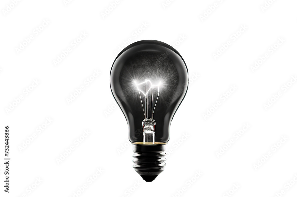 Poster classical old style bulb shining isolated on a transparent background. generative ai