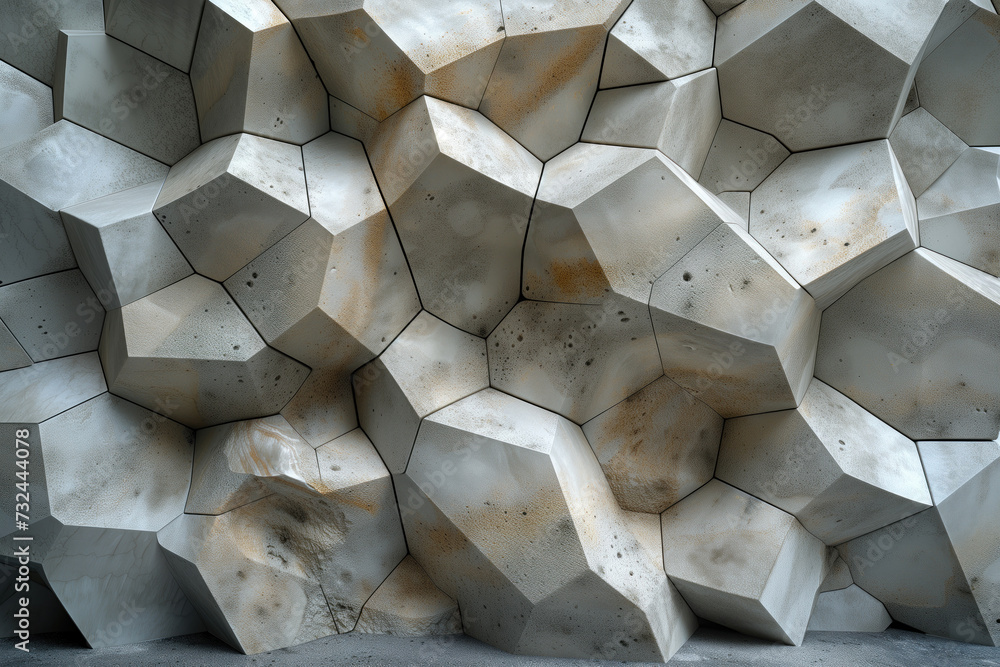 Poster abstract parametric concrete facade. background image. created with generative ai technology
