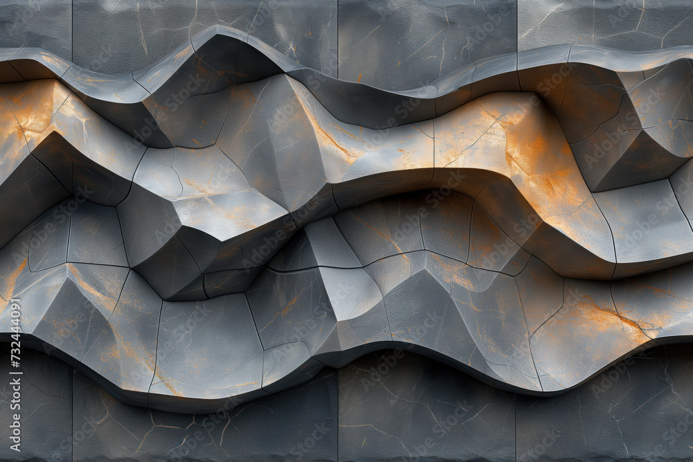 Poster abstract parametric concrete facade. background image. created with generative ai technology