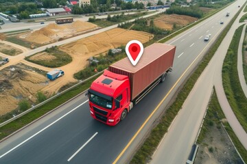 Streamline your logistics with Topview's GPS tracking for optimal route planning and seamless container management. - obrazy, fototapety, plakaty