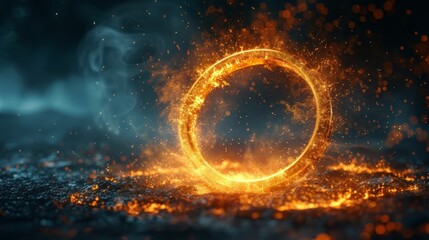 Fototapeta premium Let this radiant infinity ring be your guide as you explore the wonders of the universe, shining like a beacon in the darkness of space.