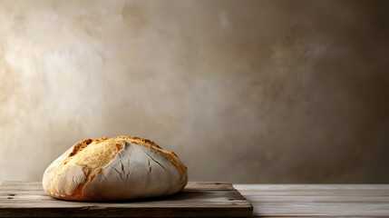 Fresh bakery bread and copy space for promo banner text or web decoration
