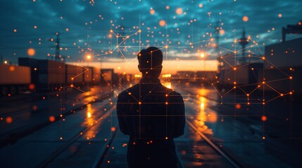 A logistics manager adeptly plans and executes shipping routes, utilizing cutting-edge software and automation to streamline the movement of goods from port to warehouse.