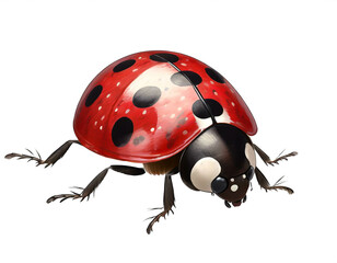 Obraz premium Marienkäfer isoliert auf weißen Hintergrund, Freisteller