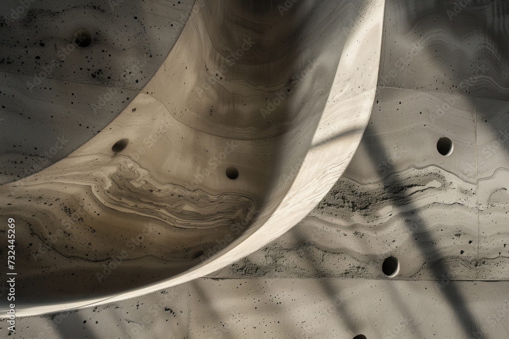 Poster abstract parametric concrete facade. background image. created with generative ai technology