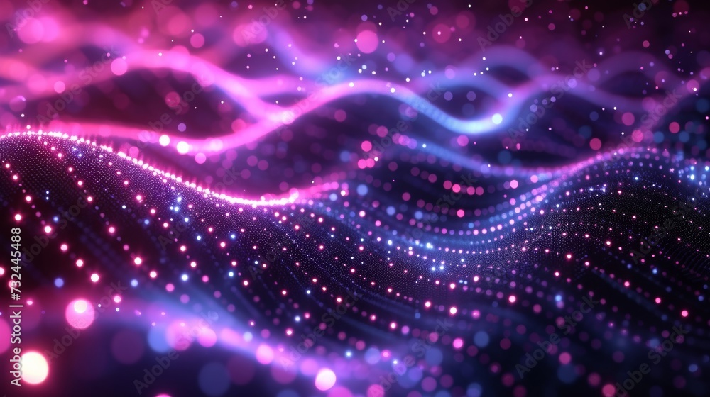 Poster explore the vibrant, interconnected web of neon-lit data streams in the futuristic cyber realm, wher