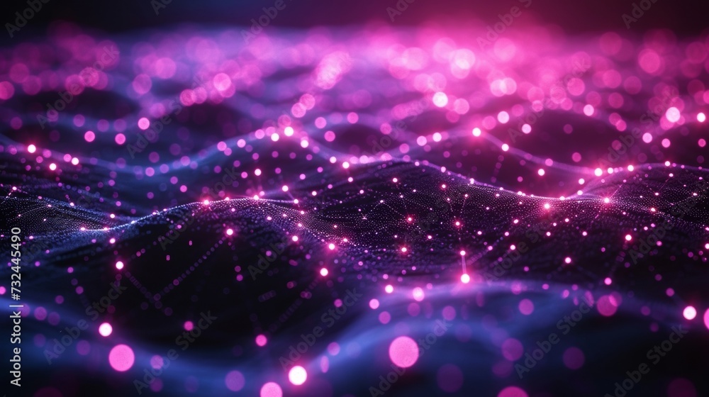 Poster immerse yourself in the pulsating world of cyberspace, where glowing lines of data intersect in a da