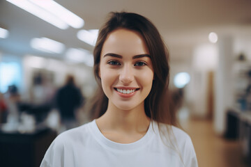 Close-up portrait of beautiful woman, international women's day