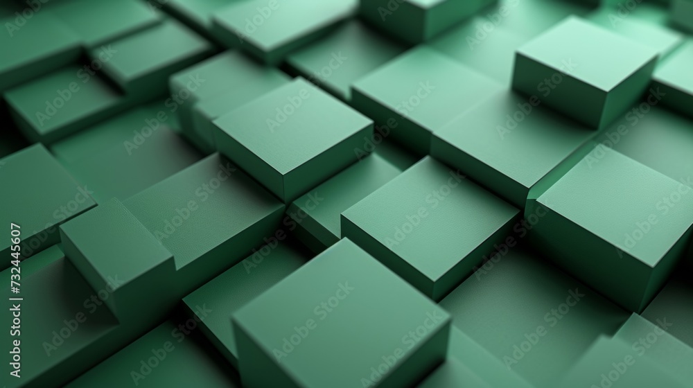 Poster brighten up any space with the striking green hues and intricate folded design of this abstract geom