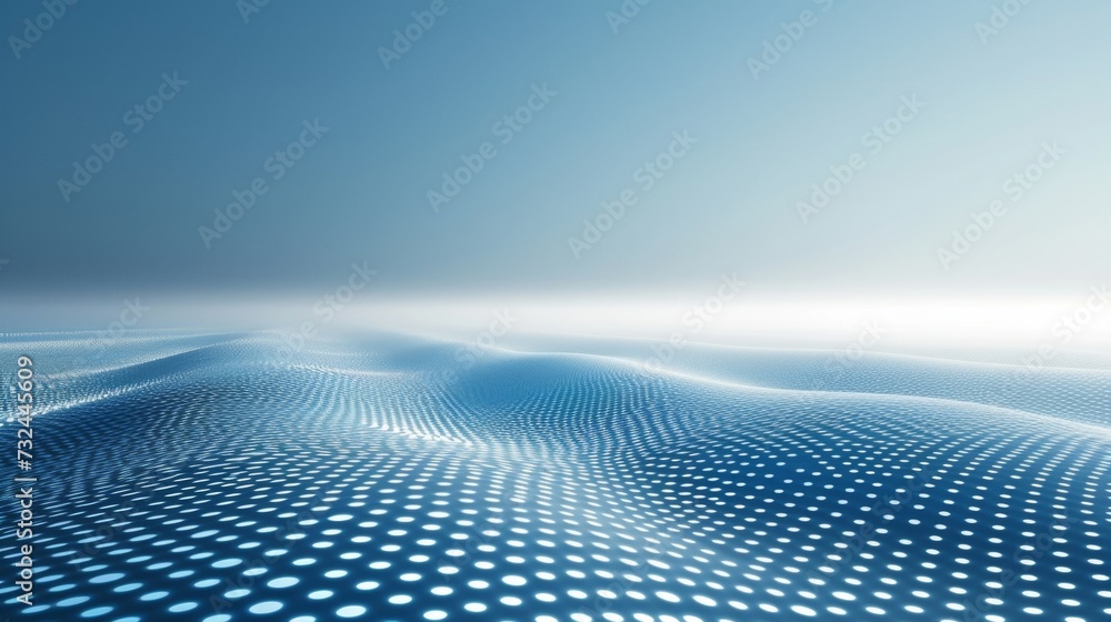 Poster explore the futuristic world of our blue gradient grid, where modern design meets the tranquility of