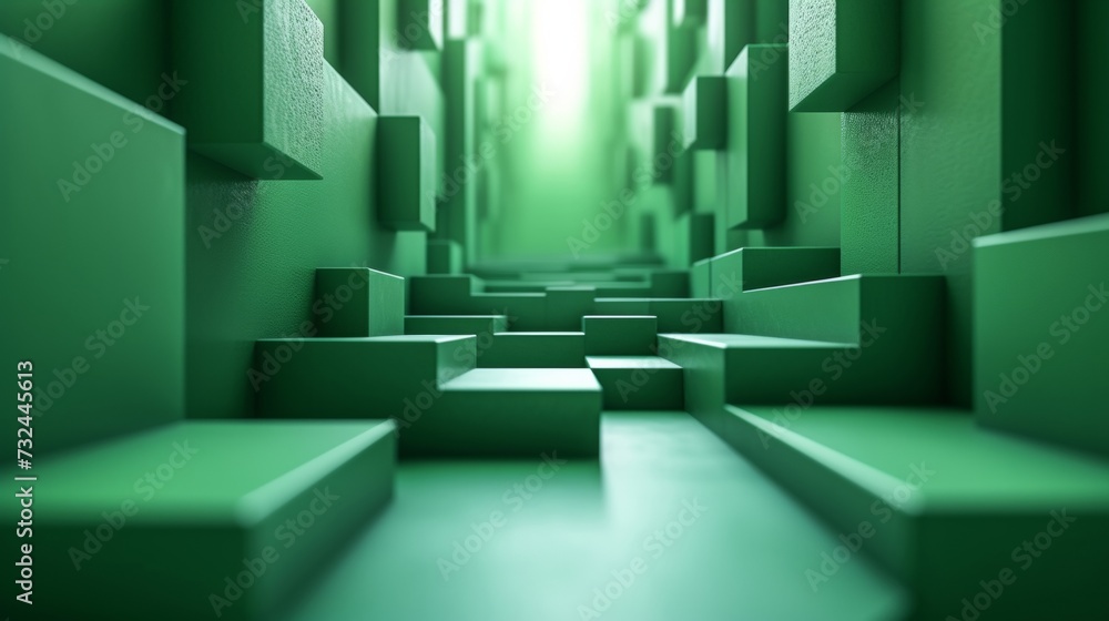 Poster bring your walls to life with the dynamic green geometric background, perfect for adding a touch of 