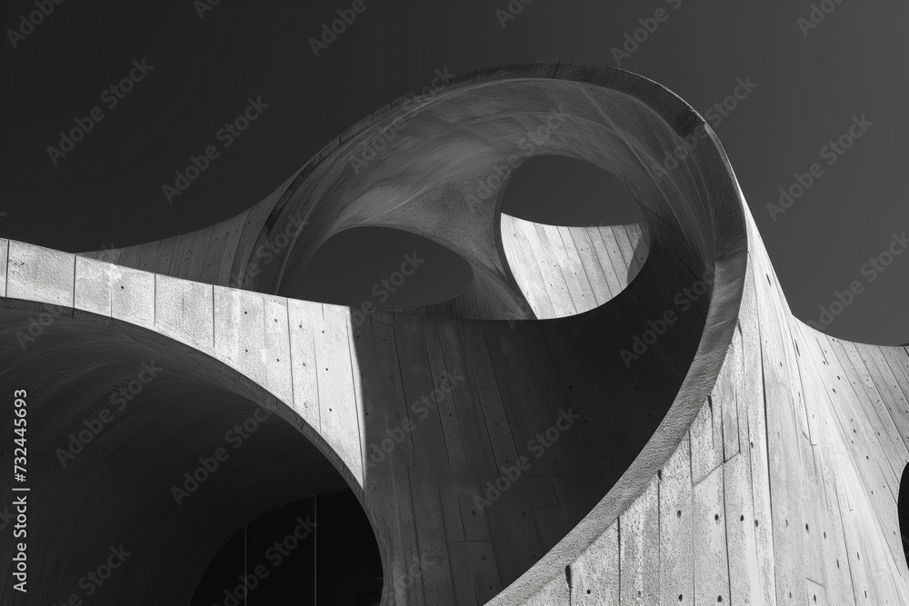 Poster abstract parametric concrete facade. background image. created with generative ai technology