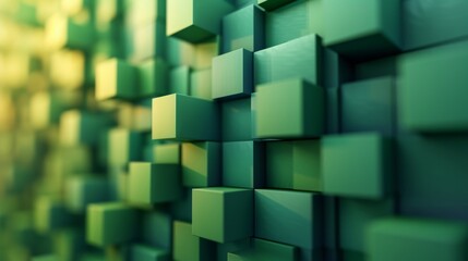 Obraz premium Add a pop of color and sophistication to any room with this green abstract background featuring a unique, folded geometric design.