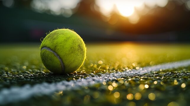 Get ready for an invigorating game with our neon yellow tennis ball, designed for maximum durability and competitive play on the court. - Powered by Adobe