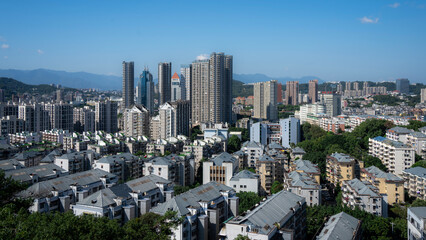 view of downtown city Fuzhou China
