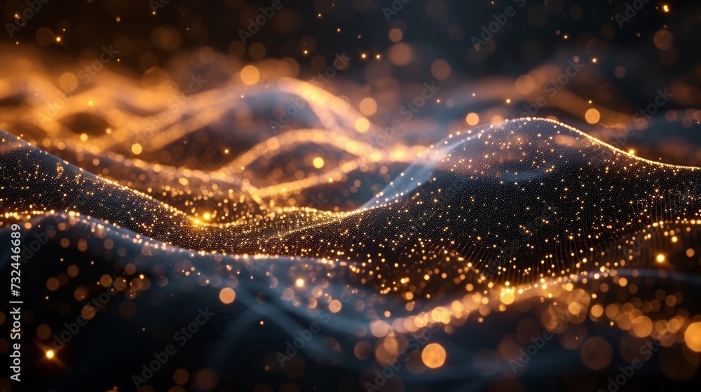 Poster step into the future with this captivating gold mesh abstract background, where technology and desig