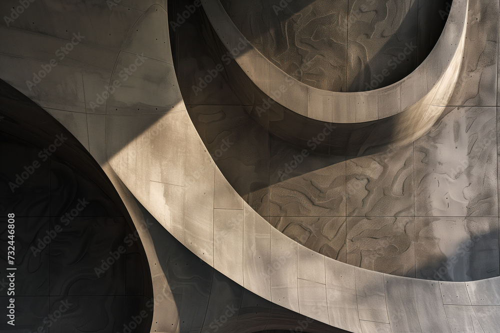 Poster abstract parametric concrete facade. background image. created with generative ai technology