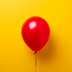 Red balloon on a yellow background 