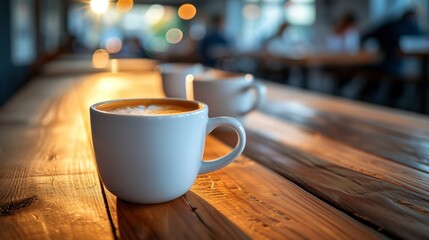 Obraz premium As the aroma of coffee fills the office, colleagues gather for a quick catch-up, savoring the warmth of both the drink and the company.