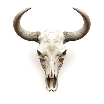 bull skull isolated on white background