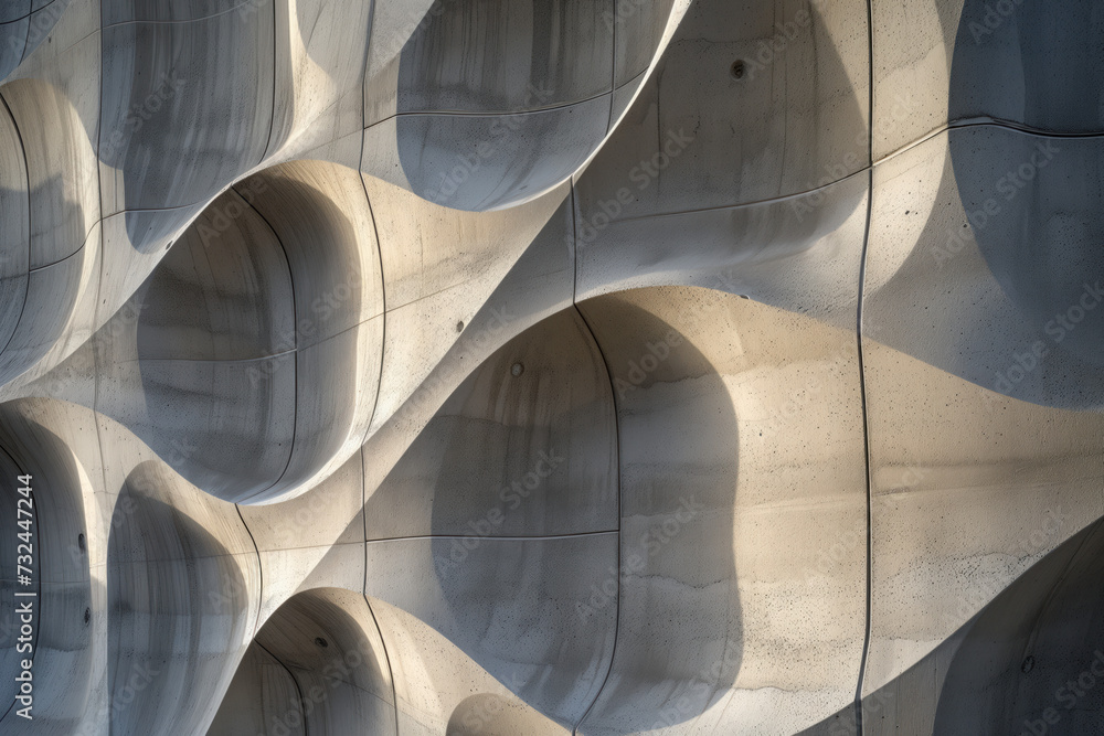 Poster abstract parametric concrete facade. background image. created with generative ai technology