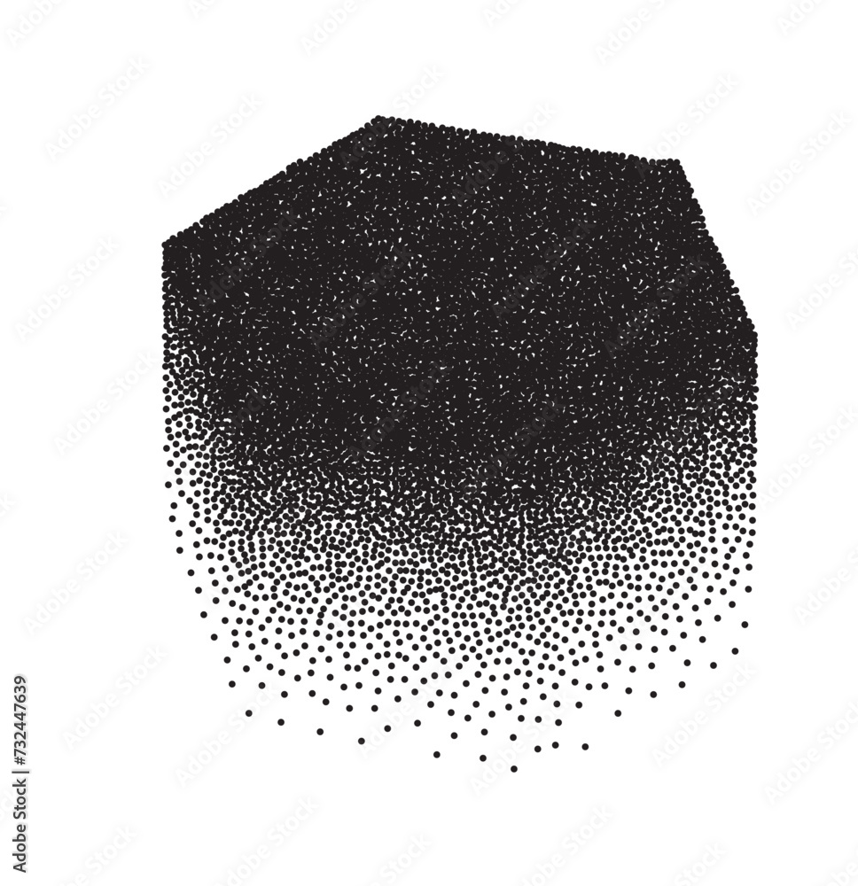Poster abstract hexagonal dotted pattern in black and white vector