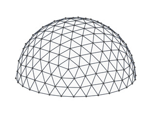 Geometric Dome Wireframe Structure Design Vector