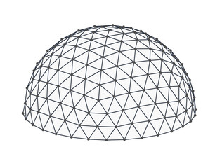 Geometric Dome Wireframe Structure Design Vector © RDVector