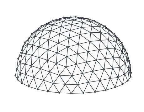 Geometric Dome Wireframe Structure Design Vector