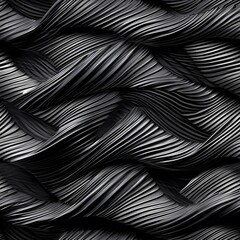 Abstract Black Waves Texture