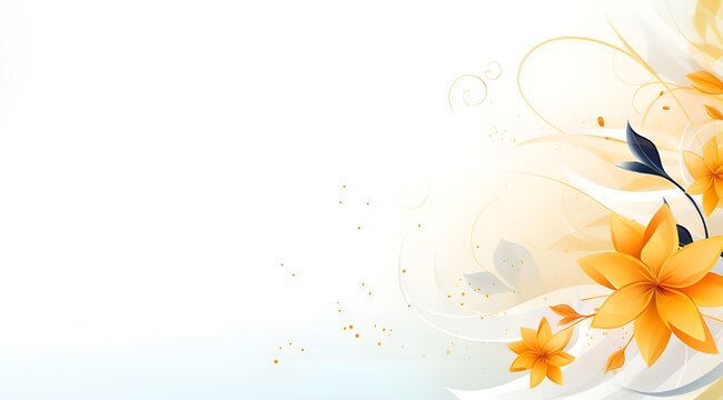 Flowers decoration on white free space background