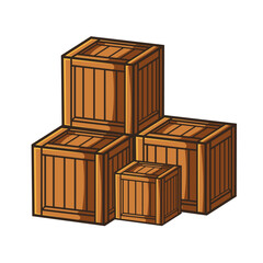 Box wooden package container, Storage, block set