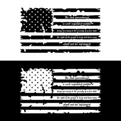 Distressed 2nd Amendment Text Flag Design Background Illustration