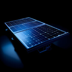 Solar panels on a dark background 