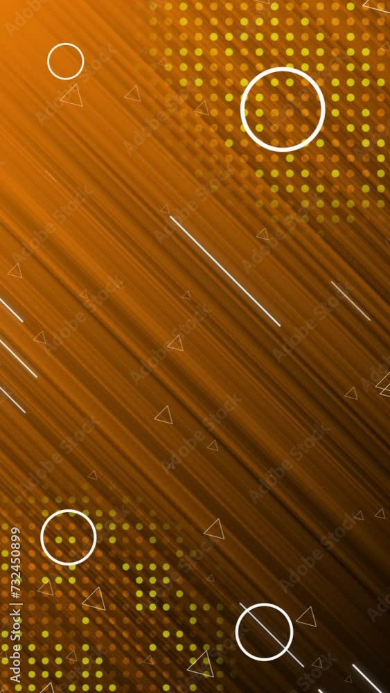 Wall mural speed line background. seamless looped orange colored diagonal moving lines and shapes motion backgr