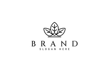 Fototapeta premium Crown Leaf Nature Logo Icon Design Template Vector