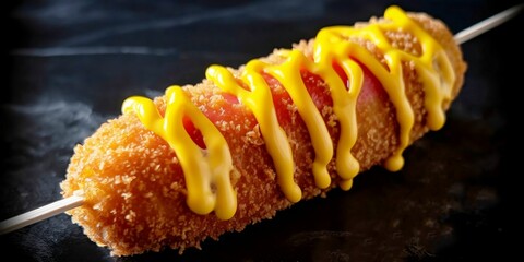 AI-generated illustration of a delicious corn dog.