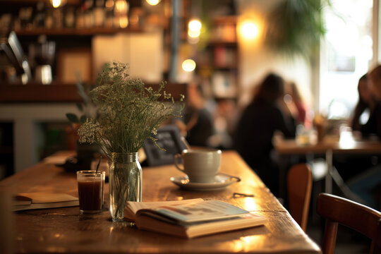 Cozy Book Club Gathering - Engaged readers in a café - AI Generated
