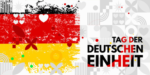 Tag der deutschen Einheit - Banner, VektorillustrationTag