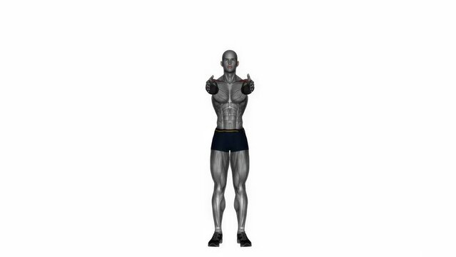 3d rendered animation of a shoulder exercise example on a white background