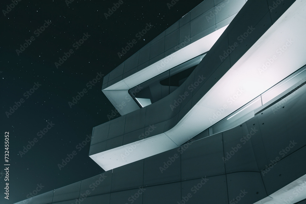 Poster close up of a modern building. background image. created with generative ai technology